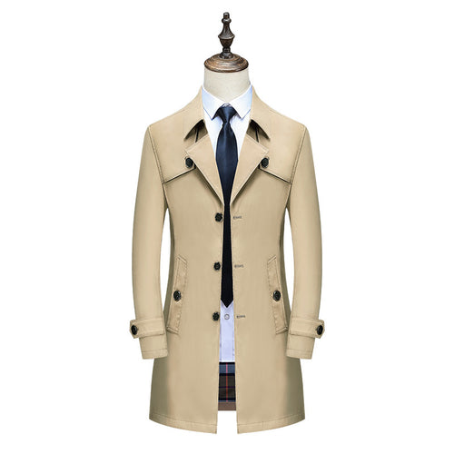 Herren Eleganter Slim-Fit Trenchcoat mit klassischer Knopfleiste und verstellbaren Manschetten Shop Nory