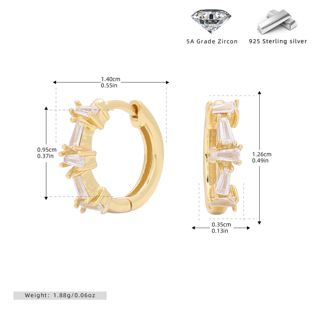 Damen Creolen mit funkelnden Zirkon-Details aus hochwertigem 925 Sterling Silber Shop Nory