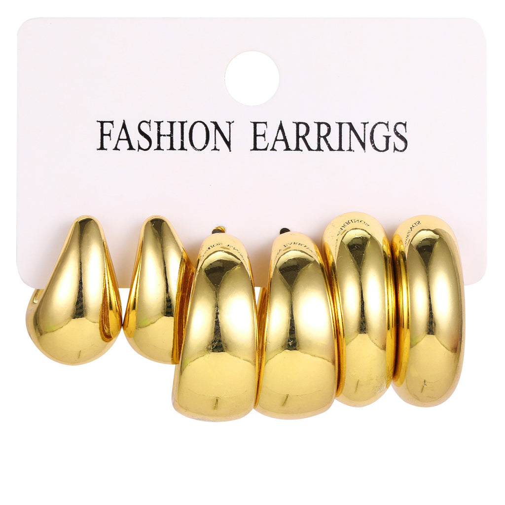 Damen skulptierte Modeschmuck-Ohrringe Shop Nory