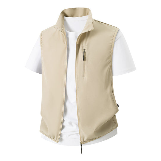 Herren Leichte Softshell-Utility-Weste mit Stehkragen, wasserabweisender Außenlage und Reißverschlusstaschen Shop Nory