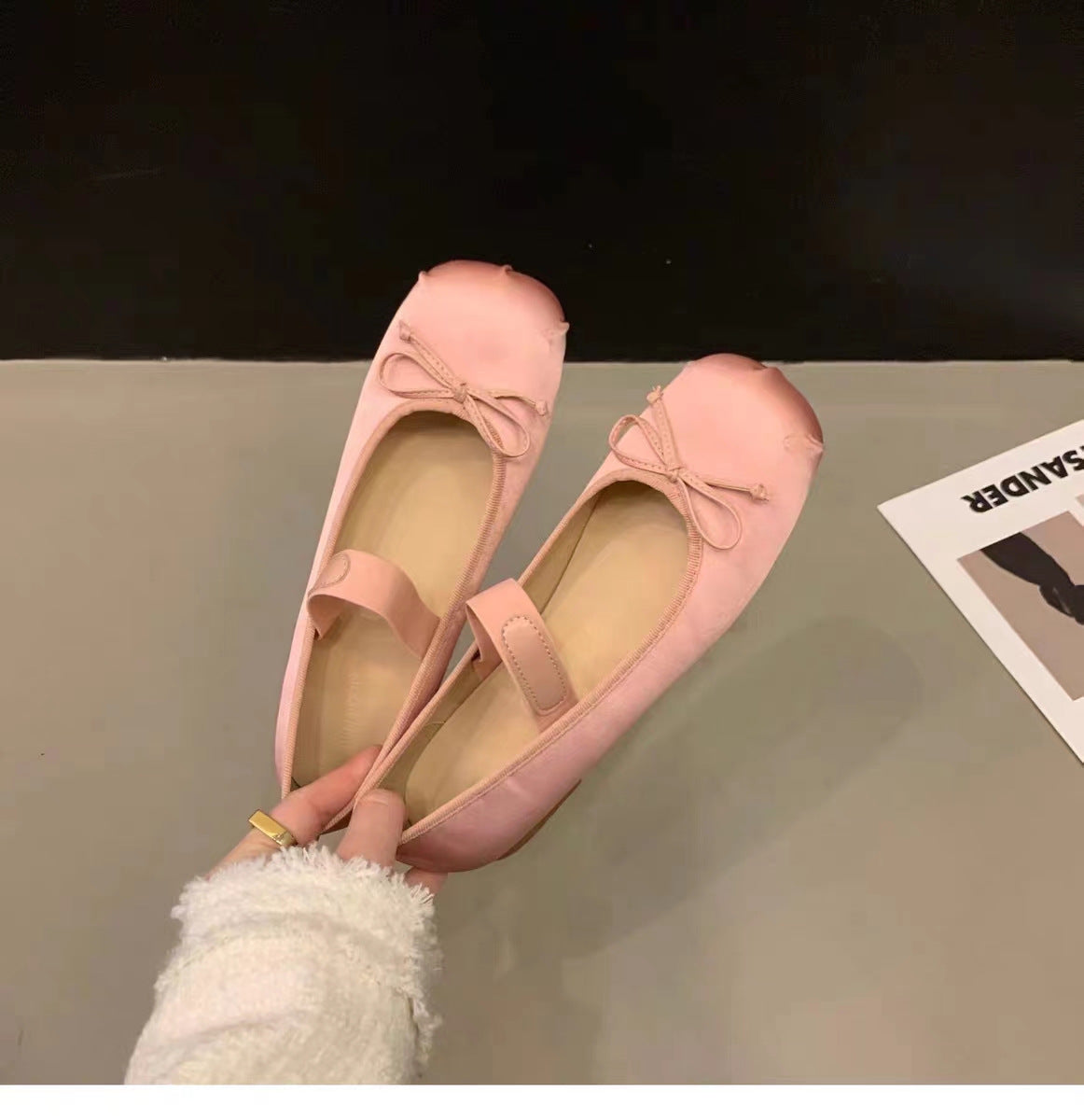 Damen Ballerinas mit anpassbarem Riemchen und eleganter Schleifenapplikation
