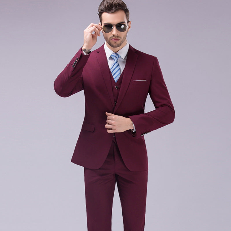 Herren Dreiteiliger Slim-Fit Businessanzug mit Weste und schmaler Silhouette Shop Nory
