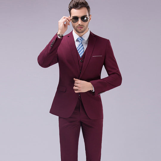 Herren Dreiteiliger Slim-Fit Businessanzug mit Weste und schmaler Silhouette Shop Nory