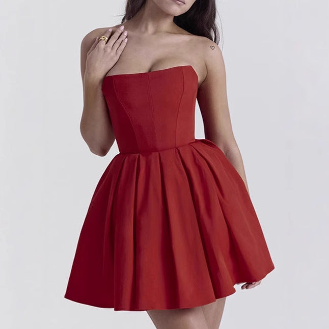Damen Elegant geschnittenes A-Linie Minikleid