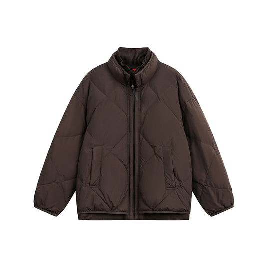 Unisex Boxy gesteppte Winterjacke mit Stehkragen und Rippbündchen Shop Nory