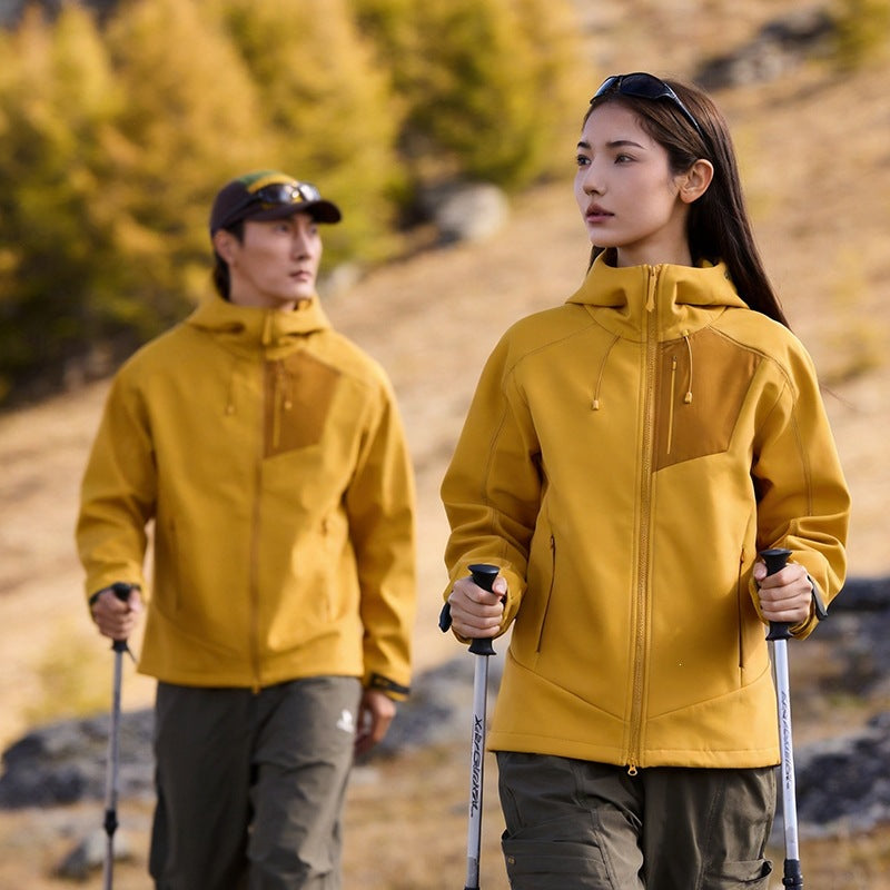 Unisex Softshell Outdoorjacke mit Kapuze, winddicht und elastisch Shop Nory