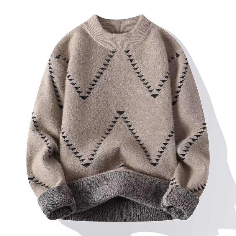 Damen Gemütlicher Strickpullover mit modernem Wellenmuster Shop Nory