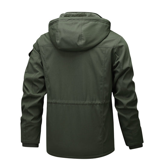 Herren Militärinspirierter Canvas-Parka mit Teddyfleece-Innenfutter und verstellbarem Taillenzug Shop Nory