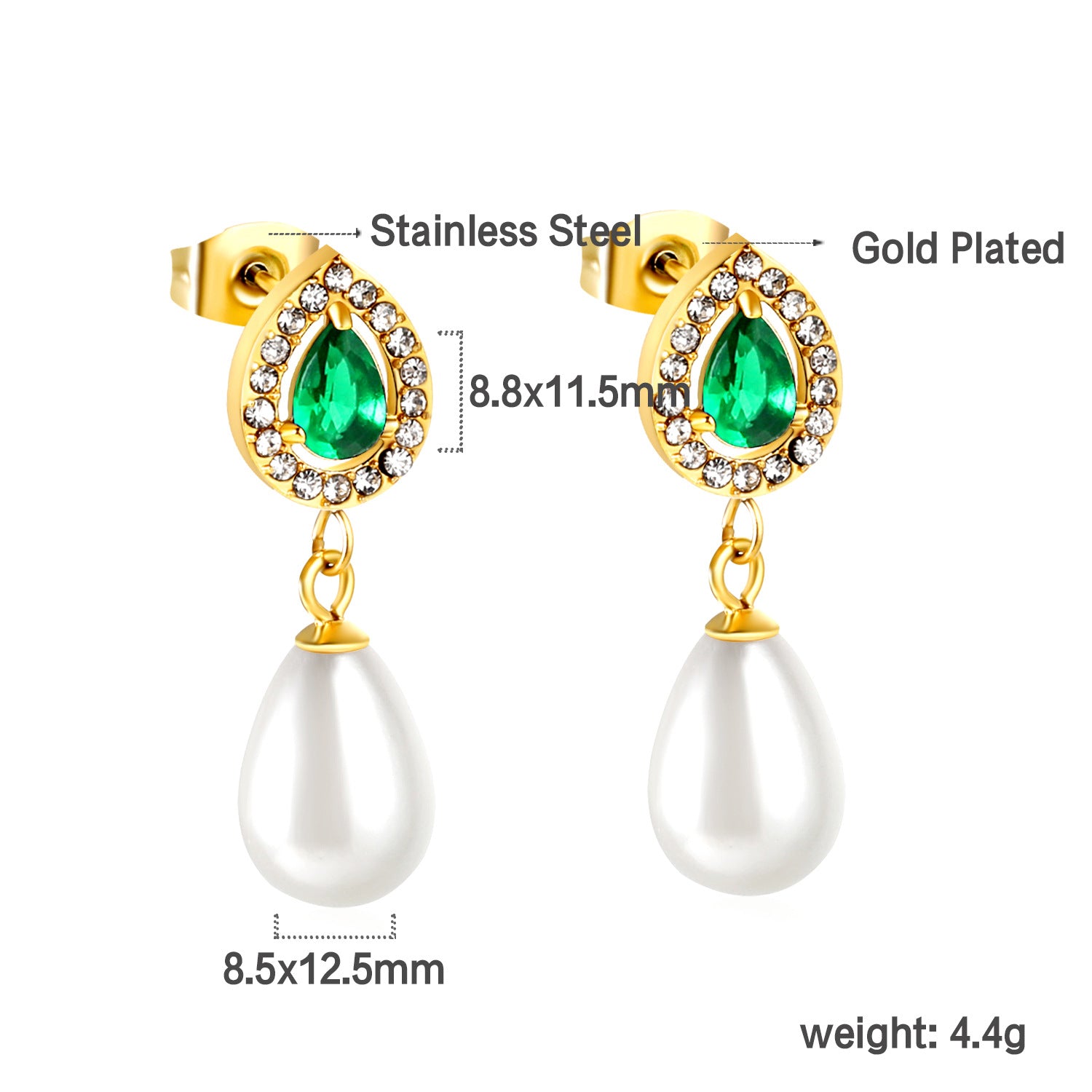 Damen Ring mit grünem Kristall und funkelndem Zirkonia-Rahmen Shop Nory