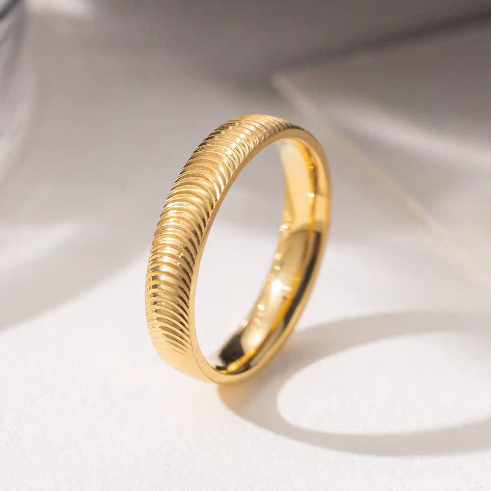 Damen Texturierten Gold Mode Band Ring Shop Nory