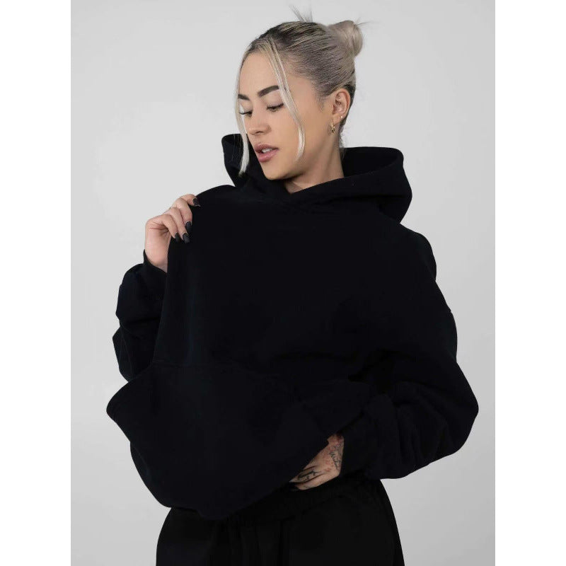 Damen nan oversized Kapuzenpullover mit Kängurutasche und weichem Fleece-Innenfutter Shop Nory