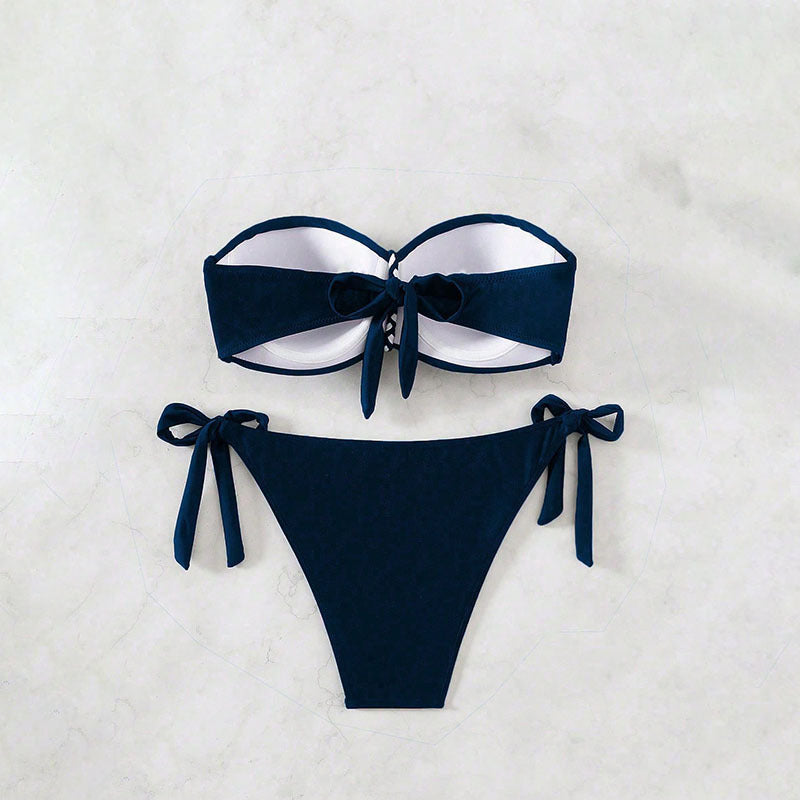 Damen Bandeau-Bikini-Set mit raffinierten BindShopnoryändern