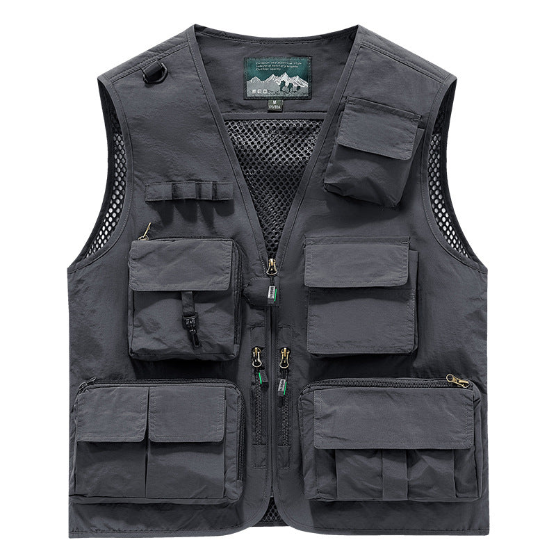 Herren Outdoor-Utility-Anglerweste mit atmungsaktivem Meshrücken und multifunktionalen Taschen Shop Nory