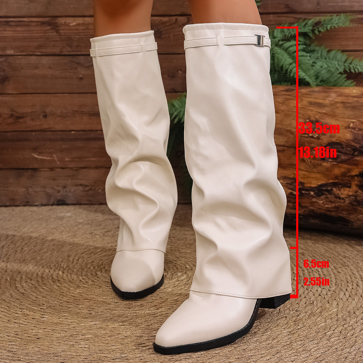 Damen Elegante, knöchelhohe Stiefeletten aus weichem Kunstleder mit modischem Falten-Design