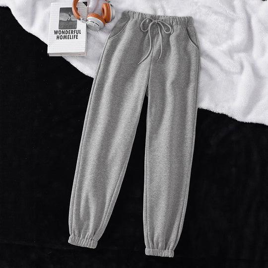 Damen nan hochgeschnittene Jogginghose aus weicher Fleece Baumwollmischung mit elastischem Bund Kordelzug und Eingrifftaschen Shop Nory