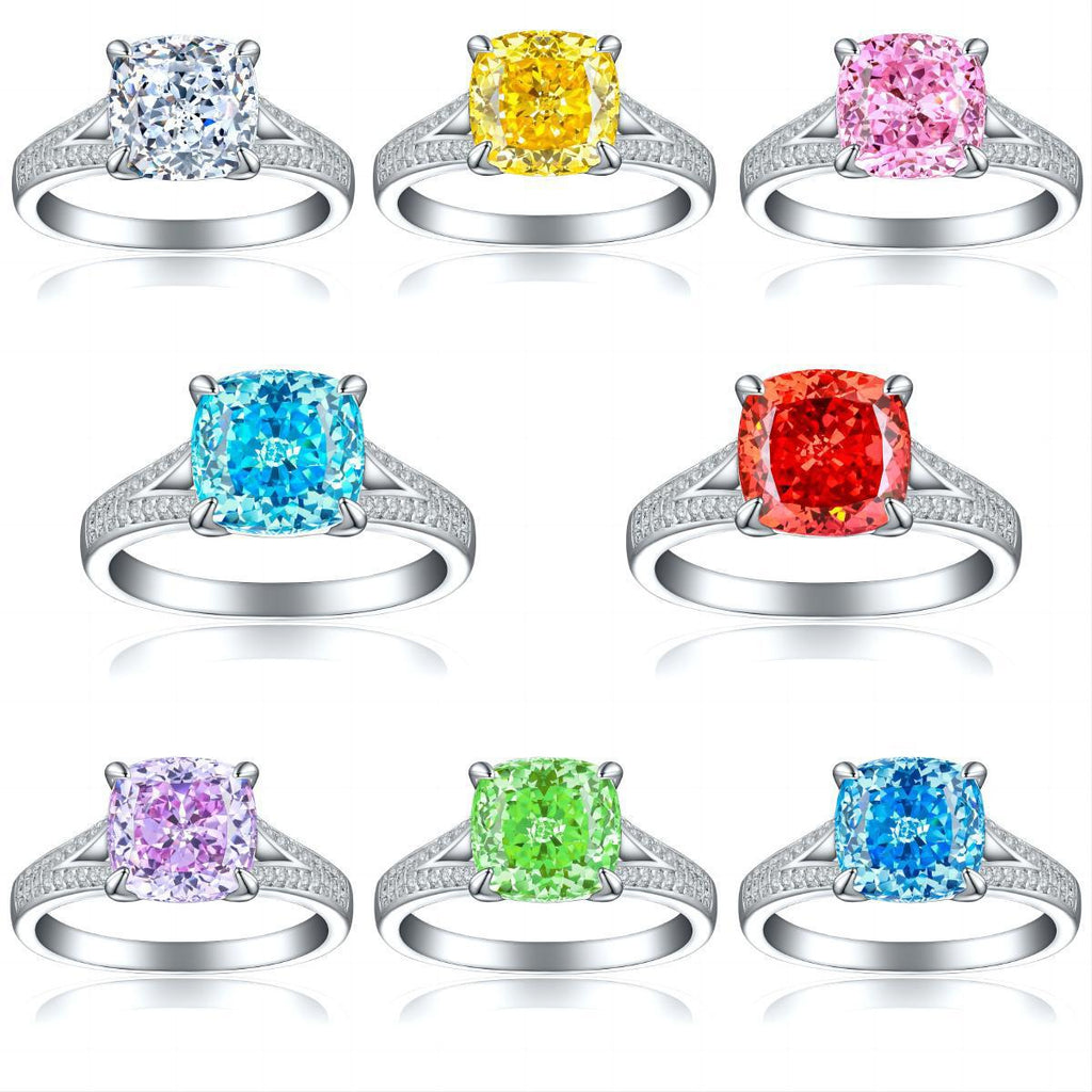 Damen Ring mit funkelndem Aquamarin und kunstvollen Zirkonia-Besatz Shop Nory