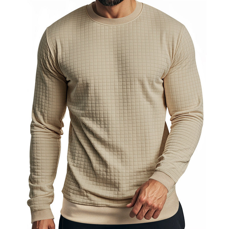 Herren Langarm-Sweatshirt mit strukturiertem Design und elastischen Bündchen Shopnory