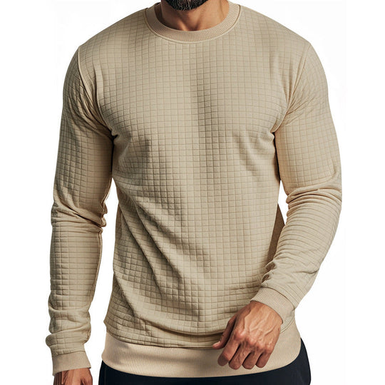 Herren Langarm-Sweatshirt mit strukturiertem Design und elastischen Bündchen Shopnory