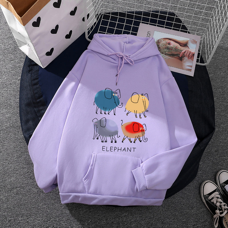 Damen nan Kapuzenpullover mit minimalistischer Grafik, lockerer Oversize-Passform und Kängurutasche Shop Nory