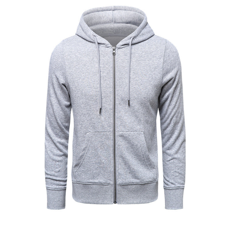 Herren nan schmal geschnittener Zip-Hoodie mit Metall-Reißverschluss, doppellagiger Kapuze und Kängurutasche Shop Nory
