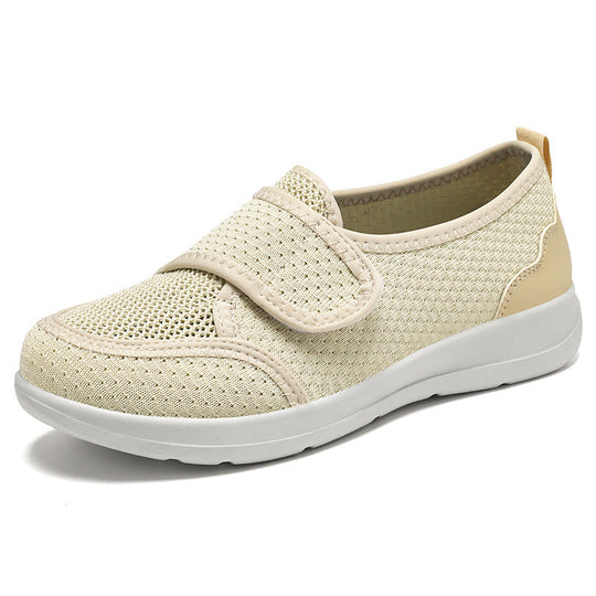 Damen Bequeme Slip-On Sportschuhe mit elastischem Klettverschluss und atmungsaktivem Mesh-Obermaterial Shopnory