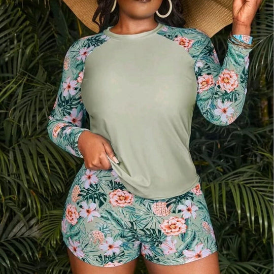 Damen UV-Schutz Badeoberteil und Shorts Set