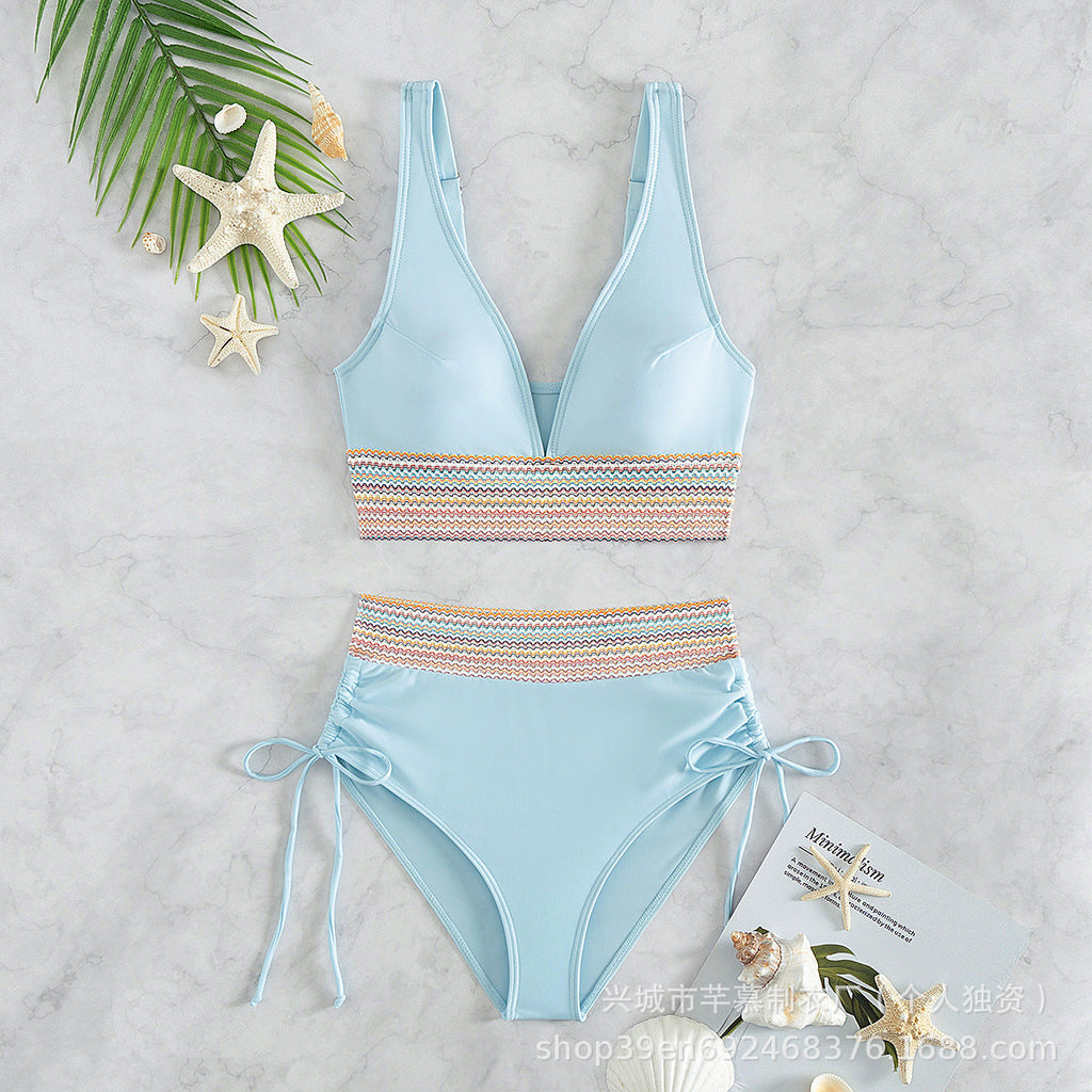 Damen Hochgeschnittener Sportbikini Shopnory