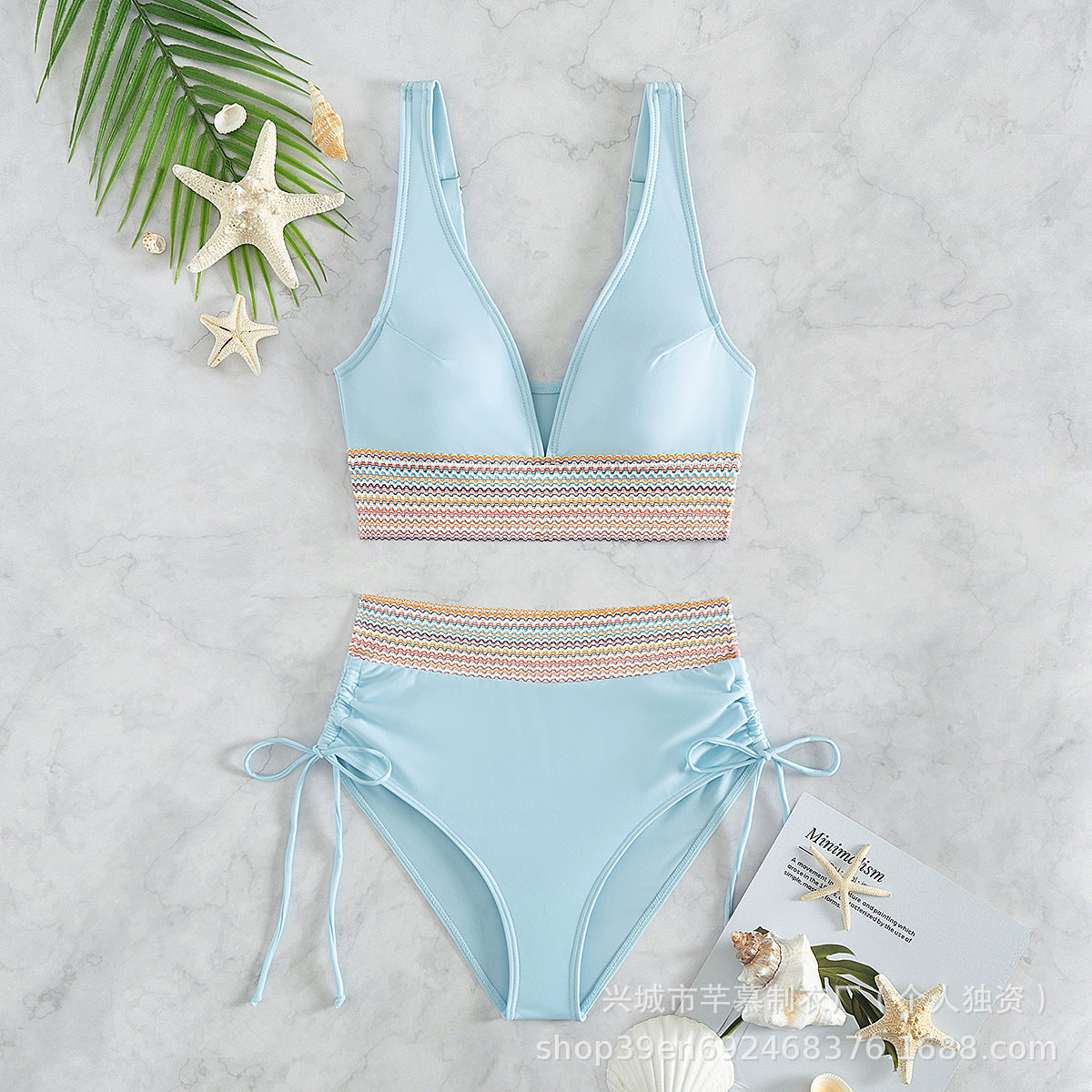 Damen Hochgeschnittener Sportbikini Shopnory