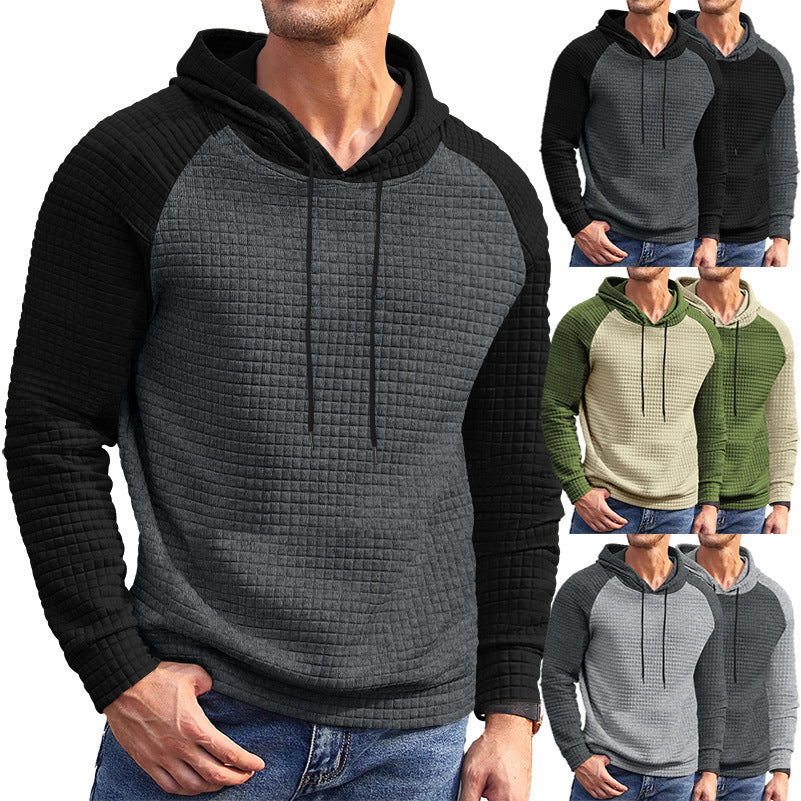 Herren nan texturierter Kapuzenpullover mit Raglanärmeln und gesteppter Struktur Shop Nory