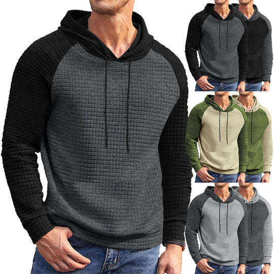 Herren nan texturierter Kapuzenpullover mit Raglanärmeln und gesteppter Struktur Shop Nory