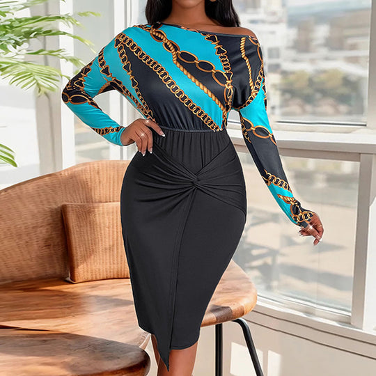 Damen Midikleid mit Knotenbund, taillierter Silhouette und asymmetrischem Saum Shop Nory