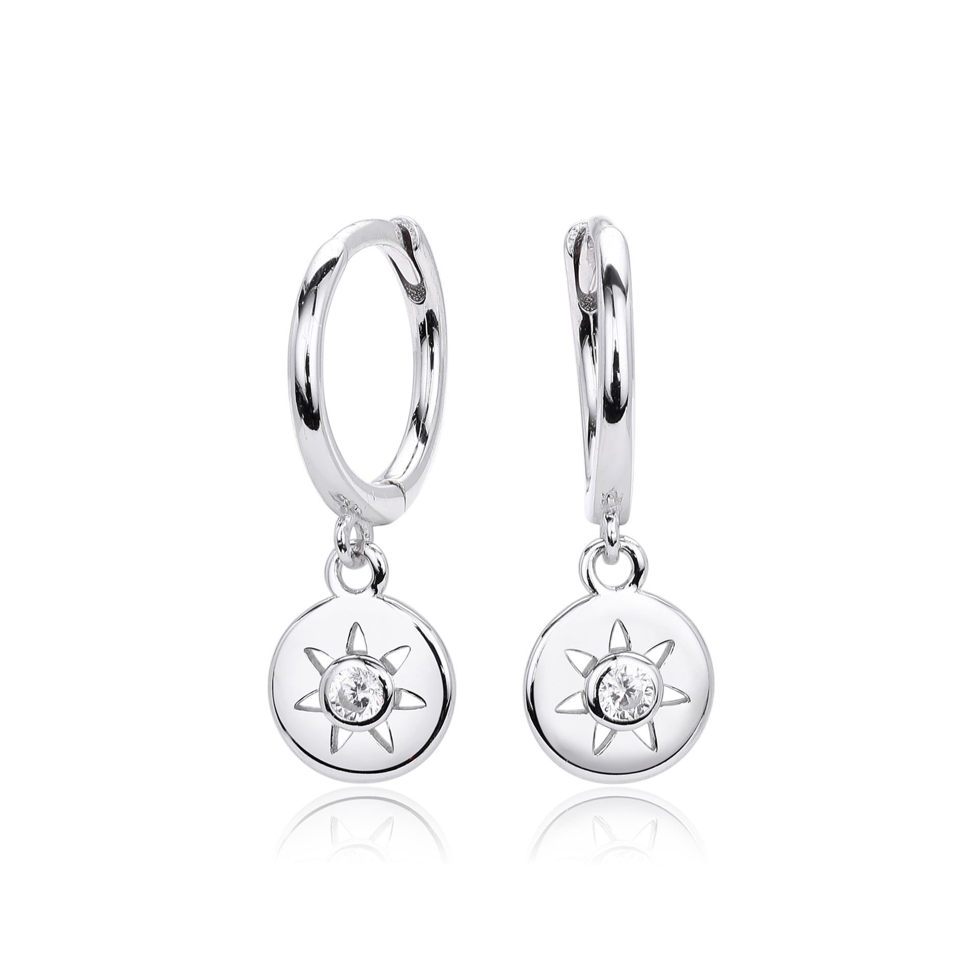 Damen Ohrhänger mit elegantem Sonnenanhänger aus hochwertigem 925 Sterling Silber Shop Nory