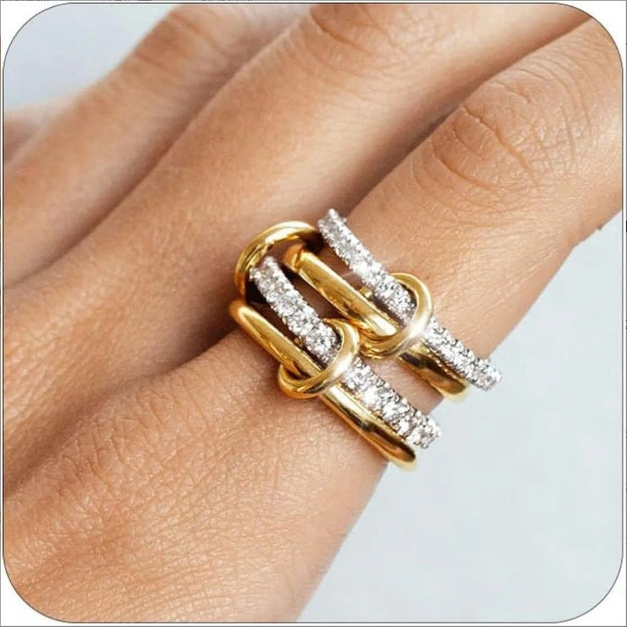 Damen Zierlicher und eleganter Ring mit Zirkonia-Verzierung Shop Nory
