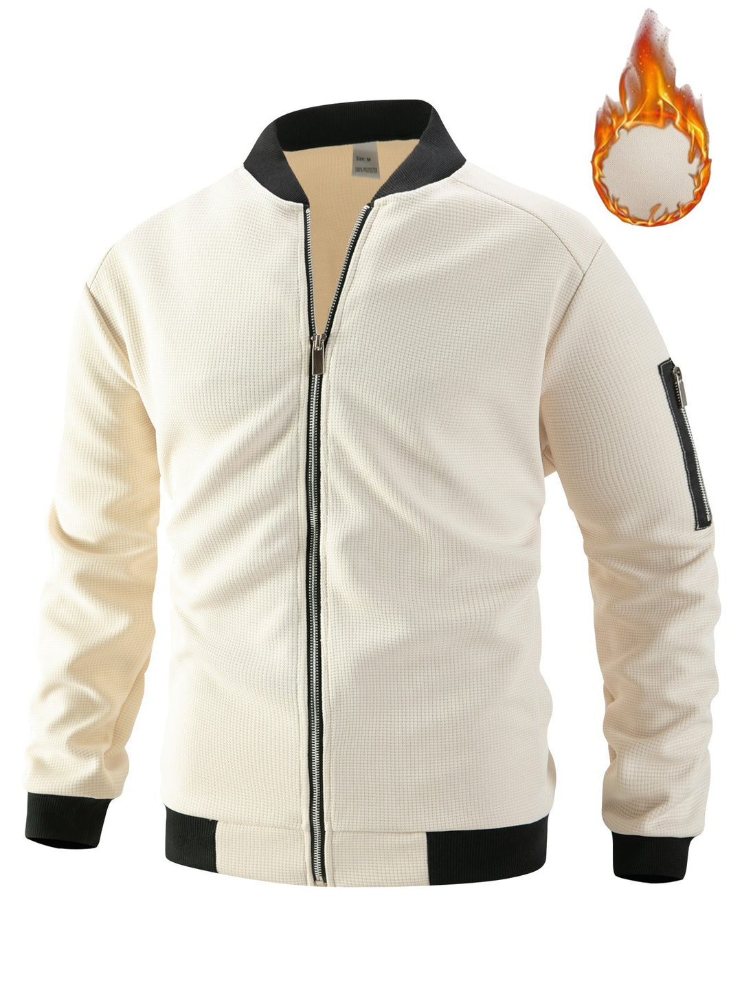 Herren nan leicht wattierte Bomberjacke mit Waffelstruktur, durchgehendem Reißverschluss und Ärmeltasche Shop Nory