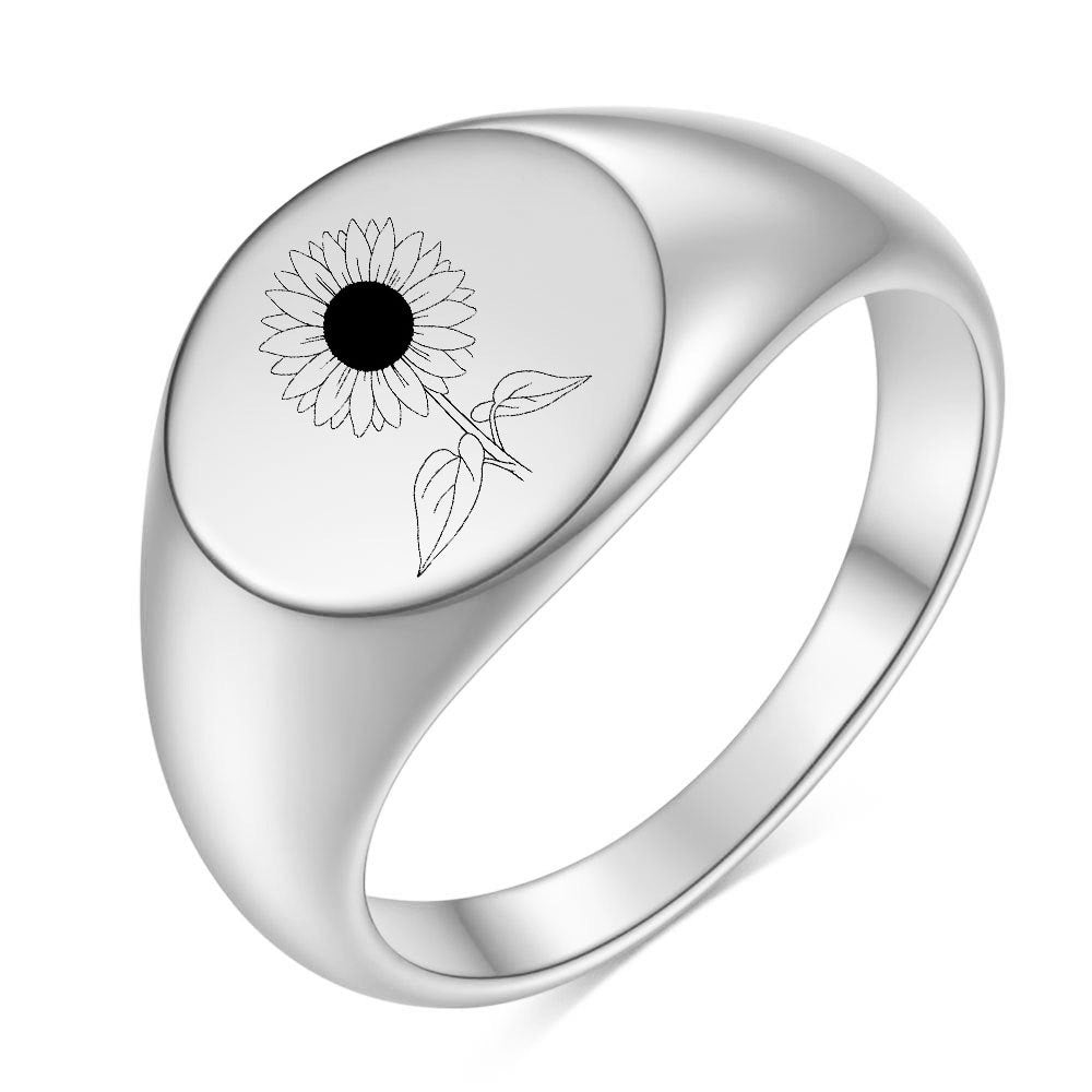 Damen Siegelring mit floralem Motiv Shop Nory
