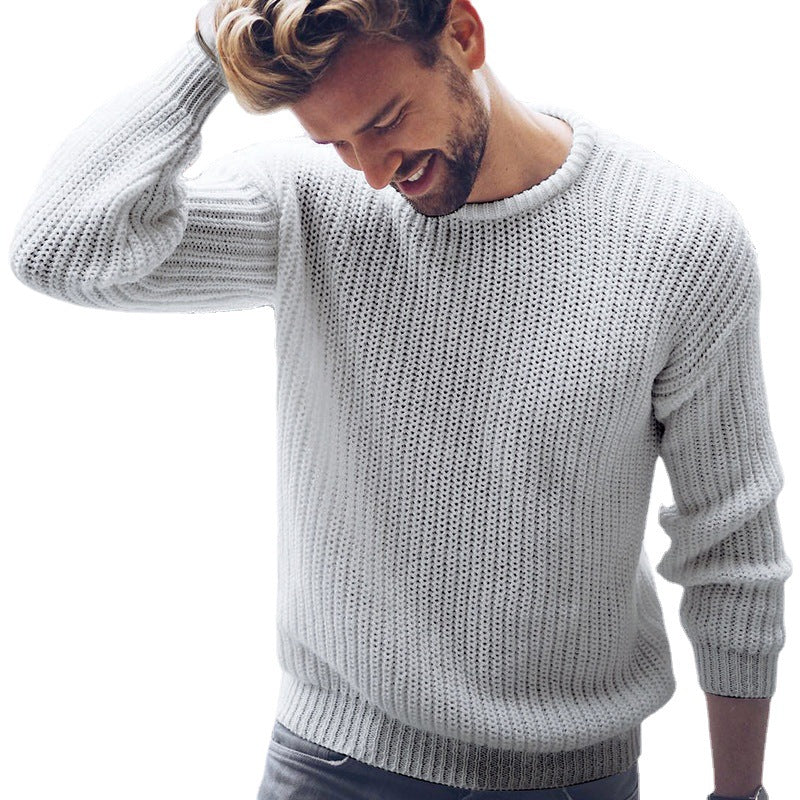 Herren lässiger Strickpullover mit modernen Strukturen