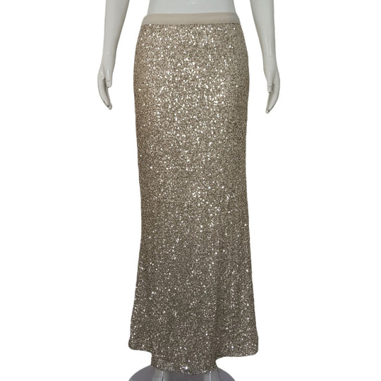 Damen Taillierter Pailletten‑Maxi‑Rock mit Stretchbund und Meerjungfrau‑Silhouette Shop Nory