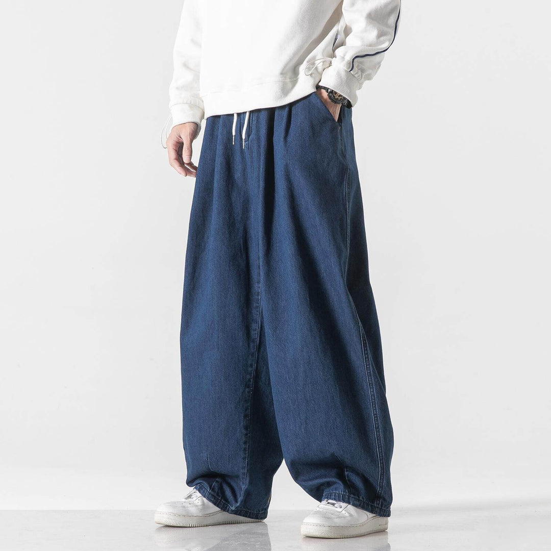 Herren Extraweite Baggy-Hose mit Tunnelzugbund und umgeschlagenem Saum Shop Nory