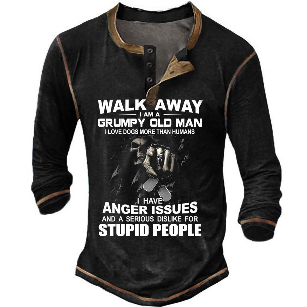 Herren Langarmshirt mit originellem Spruchdesign Shopnory