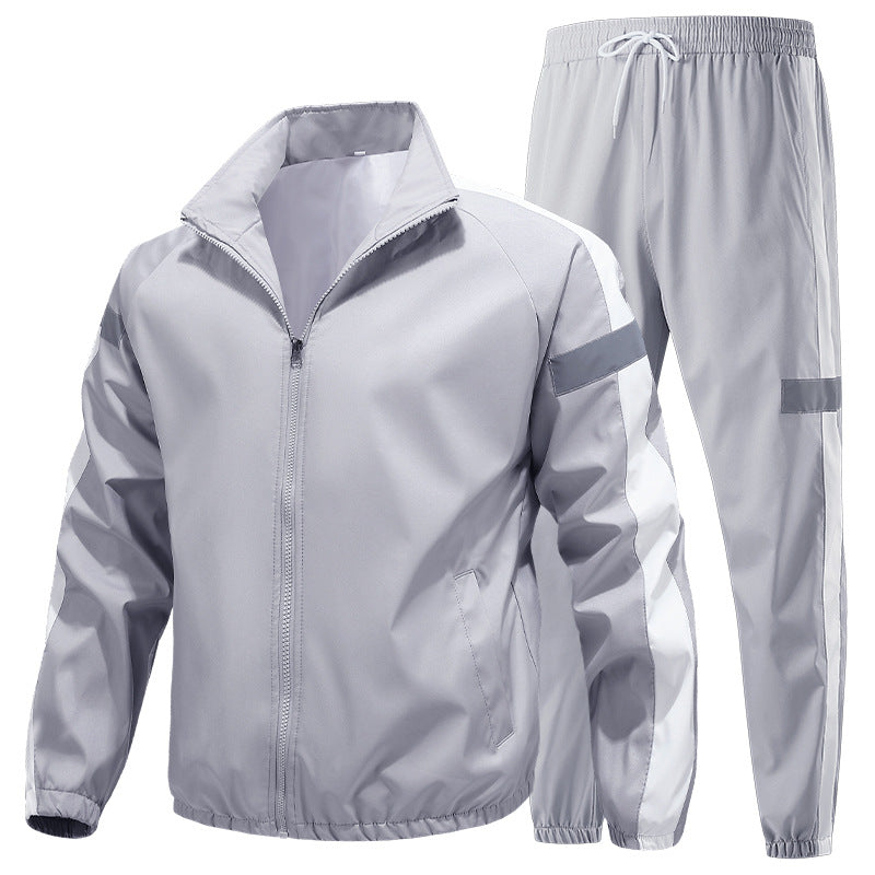 Herren Sportliches Trainingsanzug-Set mit Reißverschlussjacke, Jogginghose und reflektierenden Einsätzen Shop Nory
