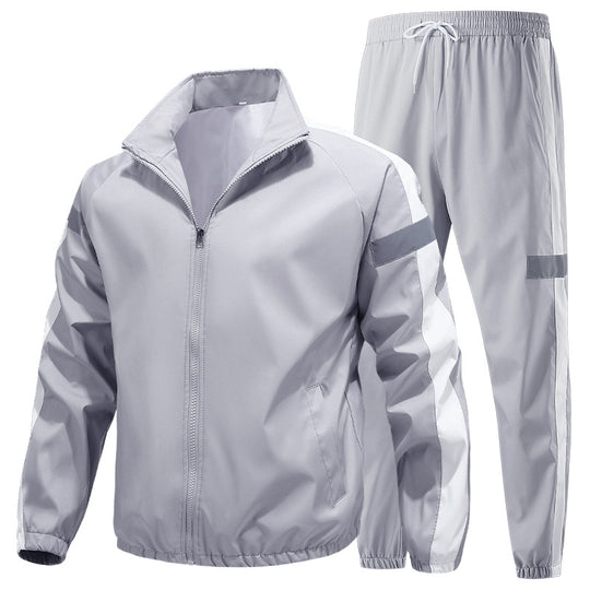 Herren Sportliches Trainingsanzug-Set mit Reißverschlussjacke, Jogginghose und reflektierenden Einsätzen Shop Nory