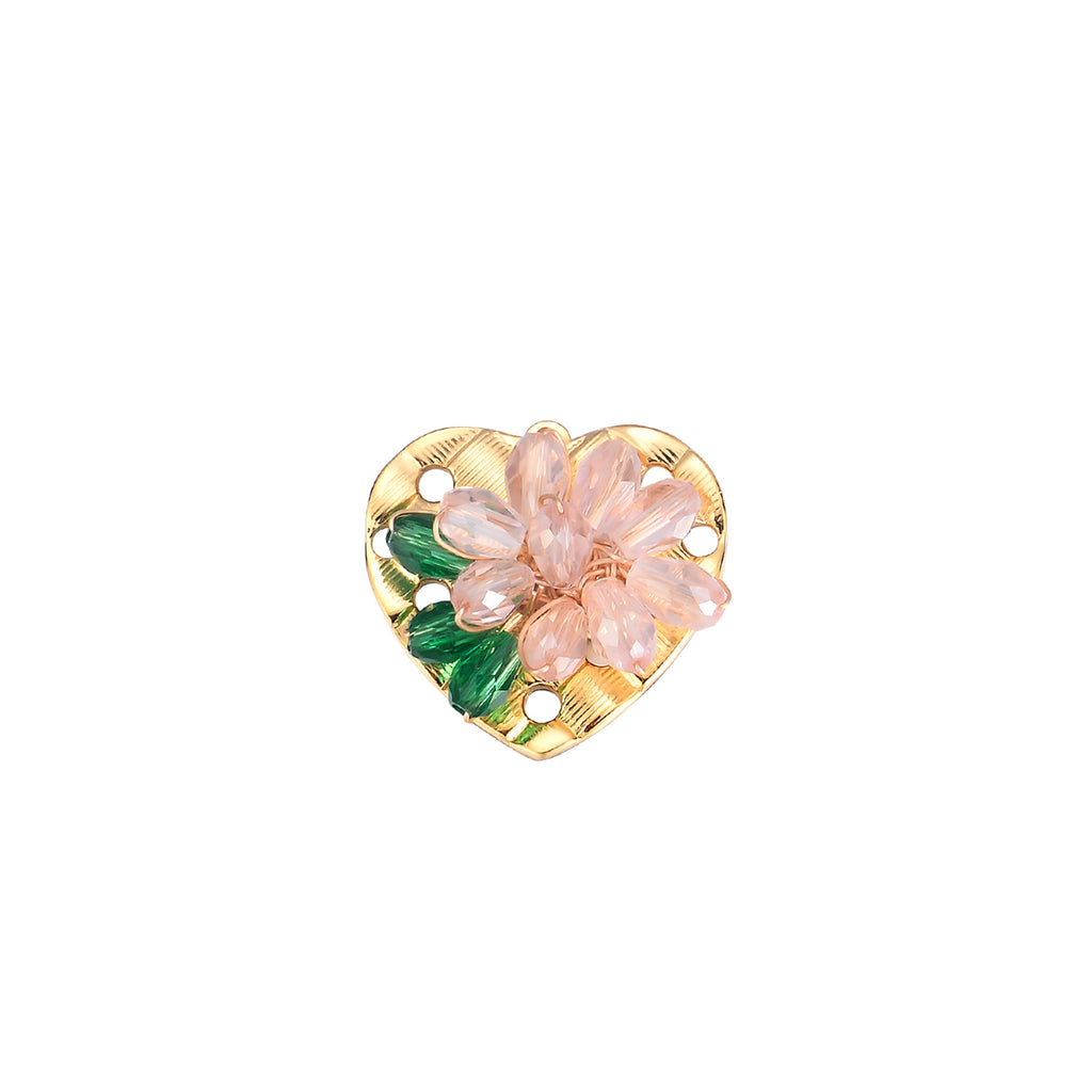 Damen dekorative Brosche in Herzform mit floralen Elementen Shop Nory