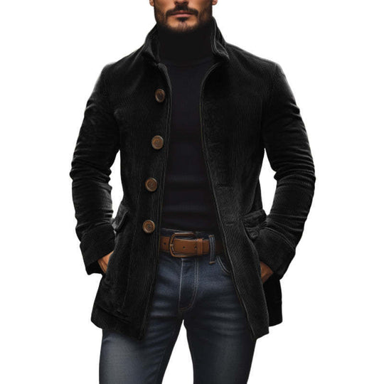 Herren Kordmantel mit Stehkragen und taillierter Silhouette Shop Nory