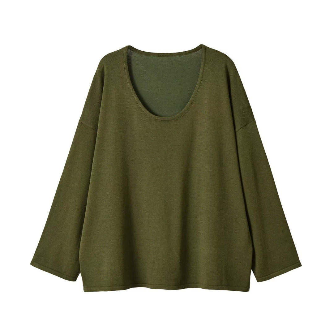 Damen Oversize Sweatshirt mit tiefem Rundhalsausschnitt und überschnittener Schulter Shop Nory