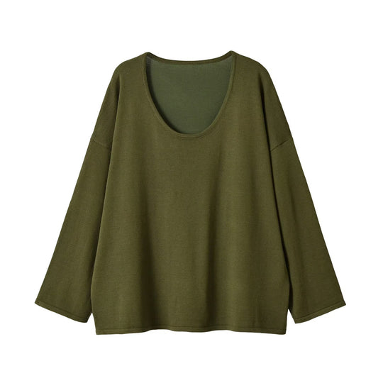 Damen Oversize Sweatshirt mit tiefem Rundhalsausschnitt und überschnittener Schulter Shop Nory