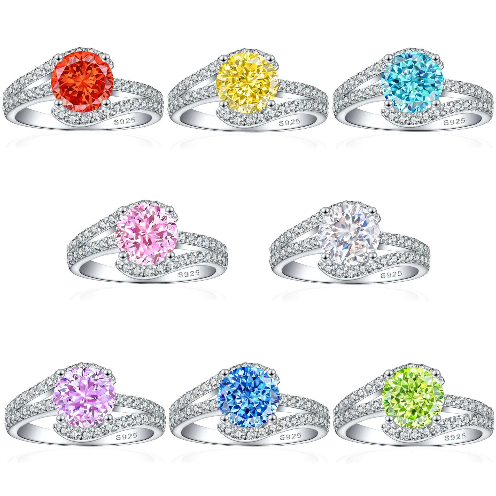 Damen Eleganter Ring mit funkelndem Zirkonia-Besatz Shop Nory