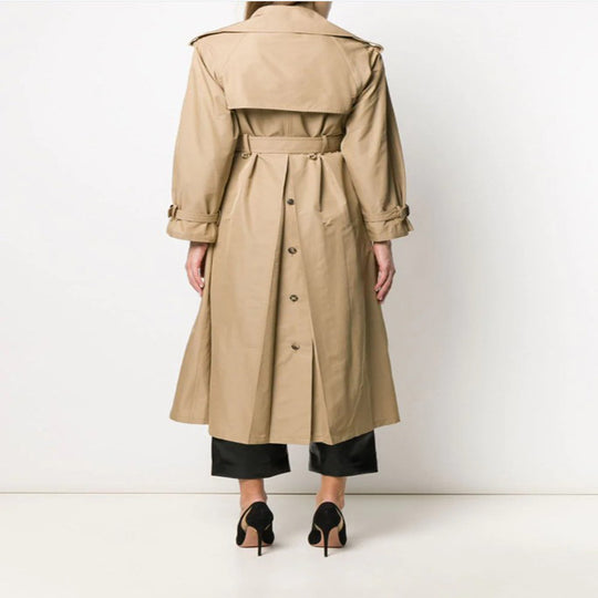 Damen Midilanger Trenchcoat im A‑Linien‑Schnitt mit Taillengürtel und Epauletten Shop Nory