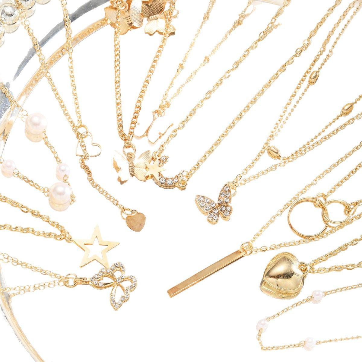 Damen Halsketten-Set mit einzigartigen Anhängern und filigranen Details Shop Nory
