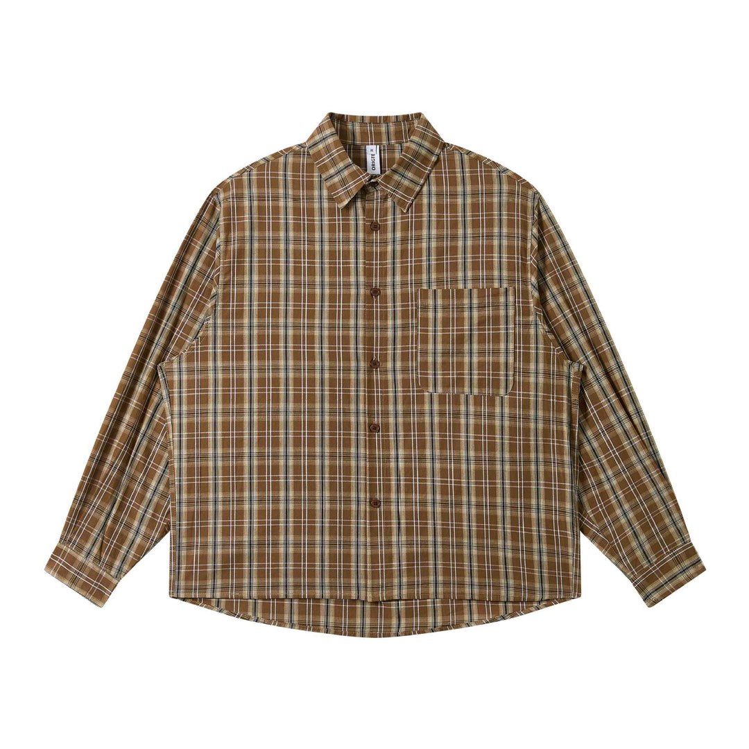 Herren Lockeres Karo-Workshirt aus Baumwollmischung mit aufgesetzter Brusttasche Shop Nory
