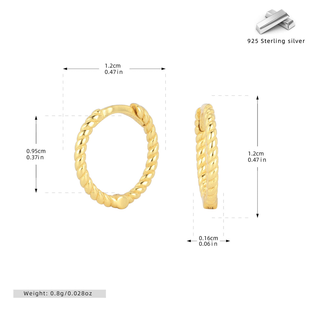 Damen Creolen mit gedrehtem Design aus 925 Sterlingsilber Shop Nory